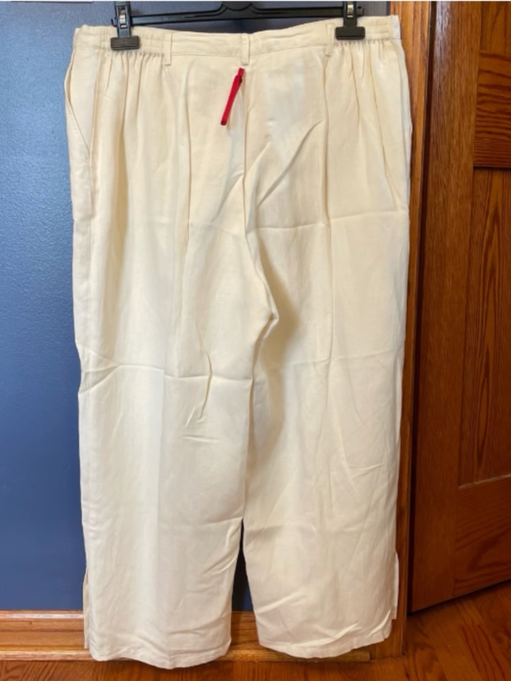 Ruby Rd. Cream Straight-Leg Cropped Pants with Button Hem - Picture 2 of 3